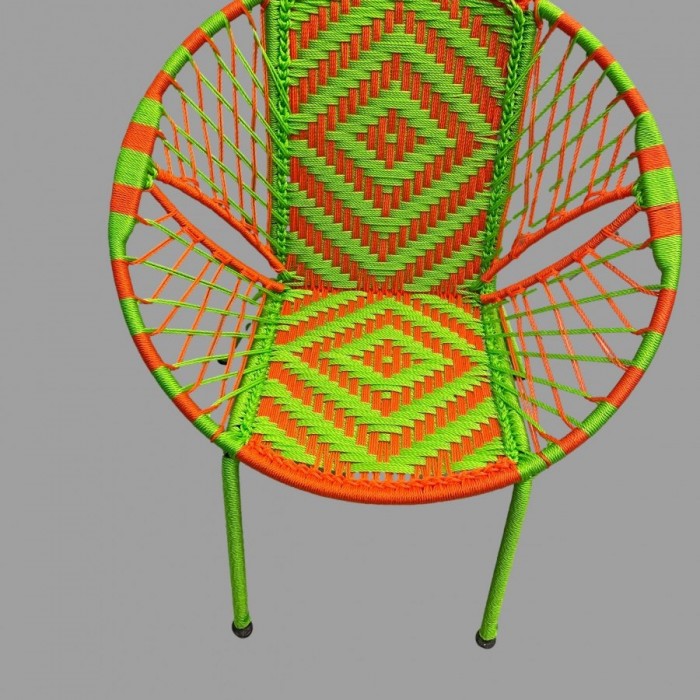 Lime/orange small bucket chair